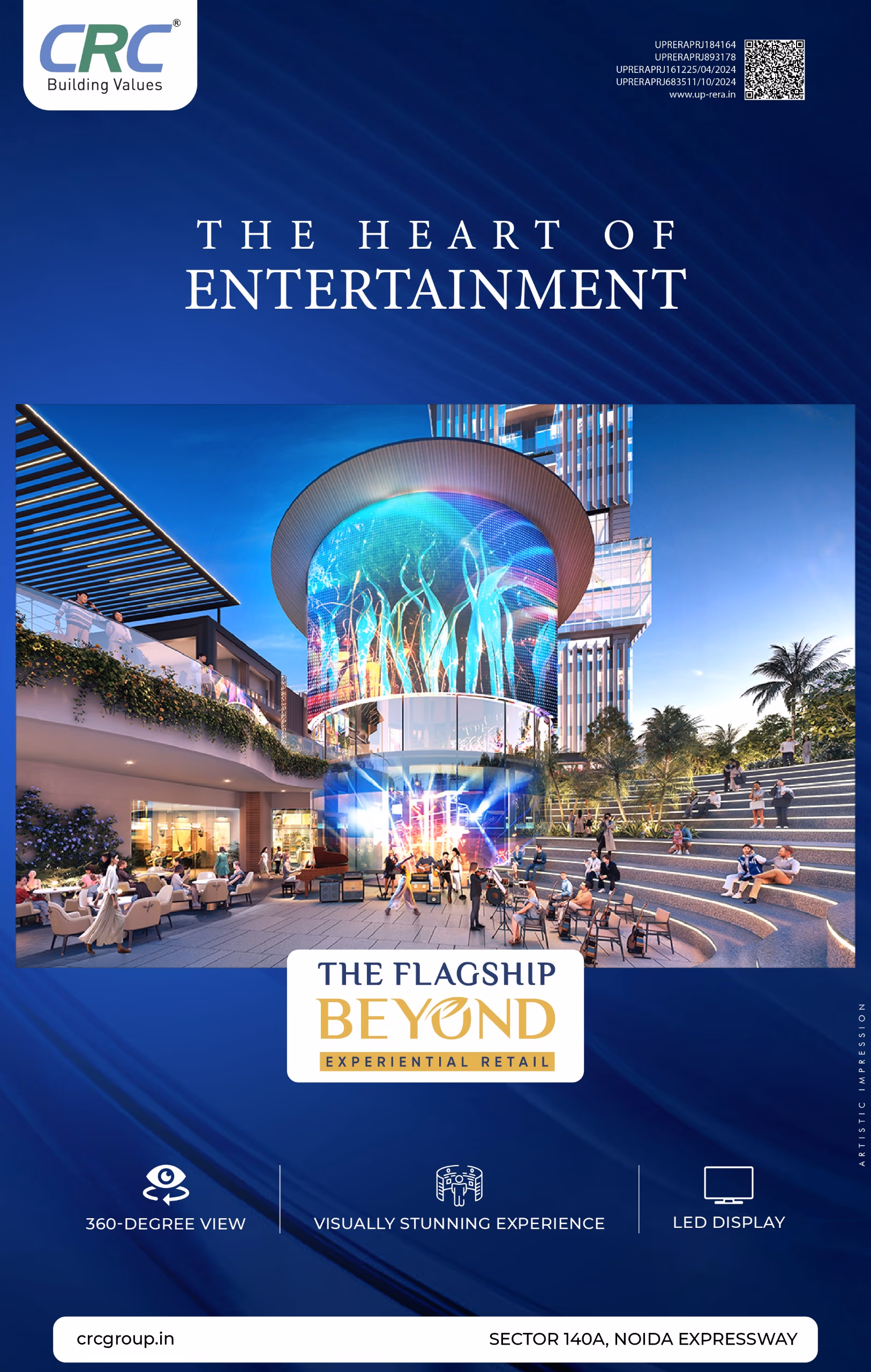 Entertainment LED display & amphitheatre at CRC The Flagship, Sector 140A Noida