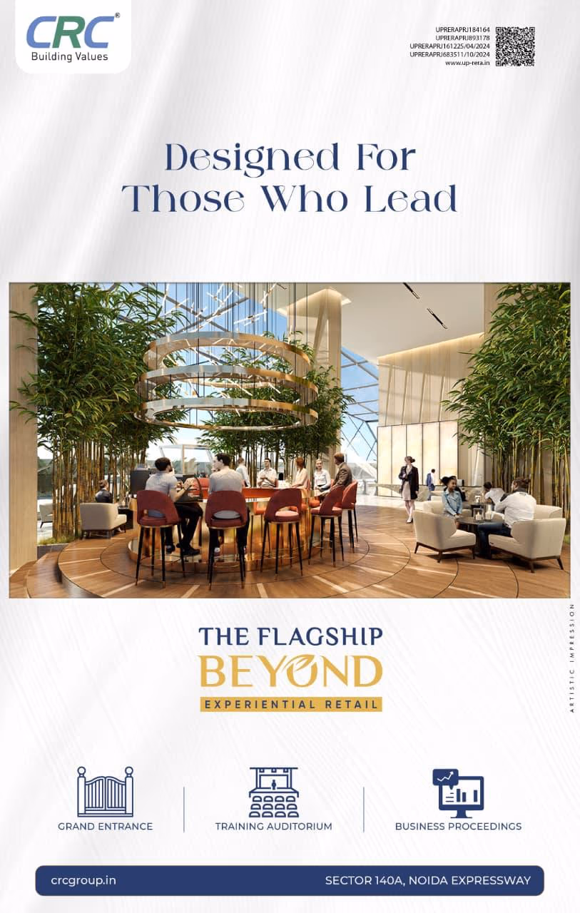 Grand atrium business lounge at CRC The Flagship, Sector 140A Noida