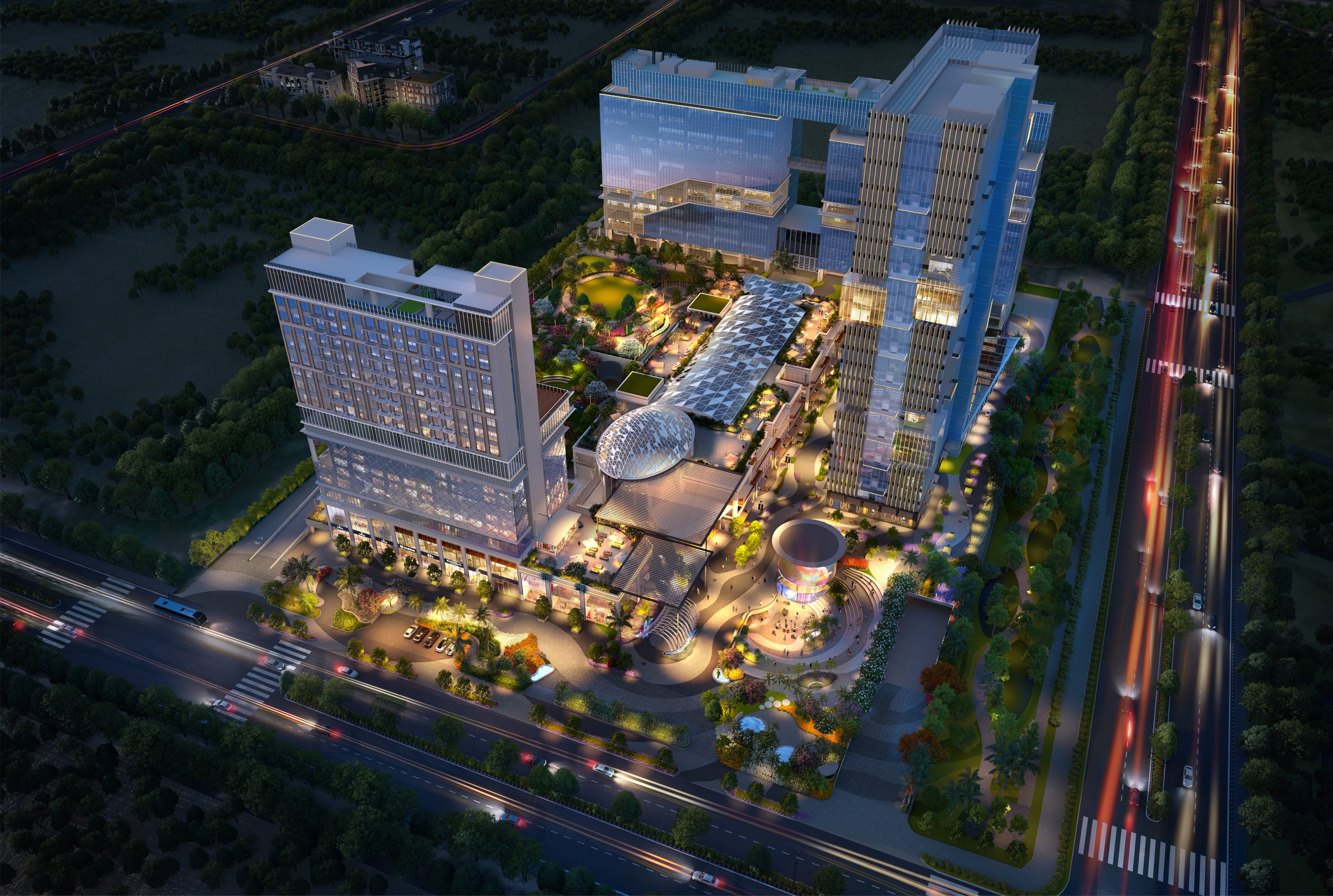 CRC The Flagship aerial render, Sector 140A Noida